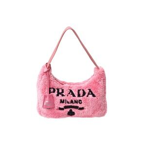 Prada Re Edition Terry Bag One Shoulder Hobo Triangle Logo Pink